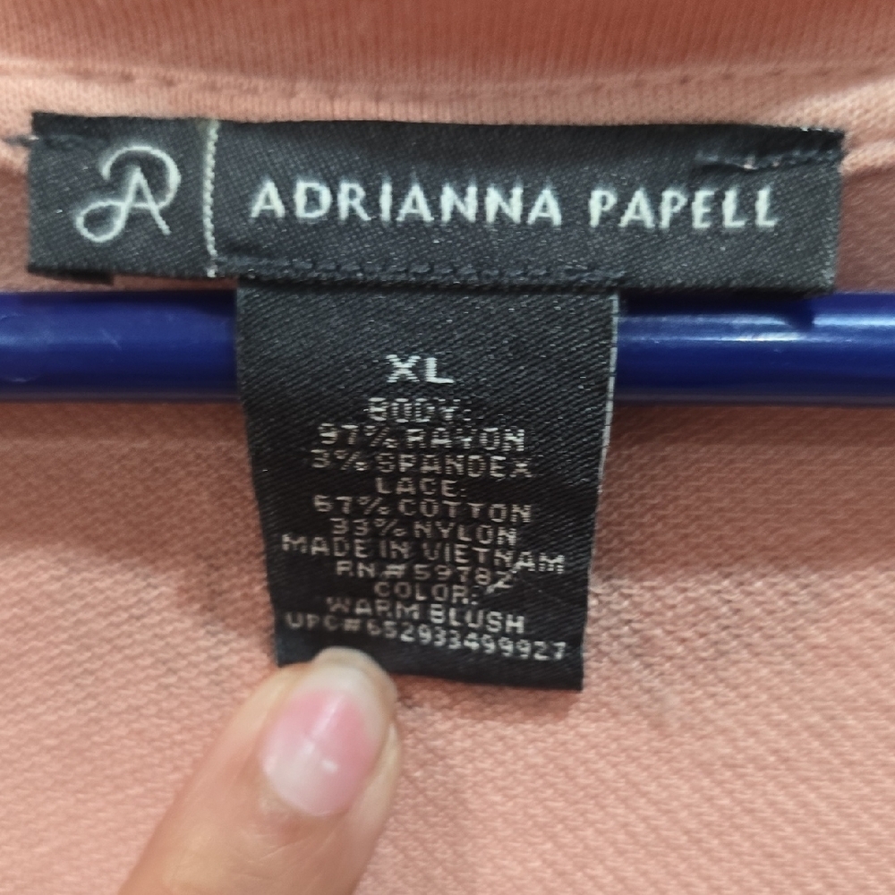 Adrianna Papell Blush Lace Floral Blouse - Picture 3 of 7
